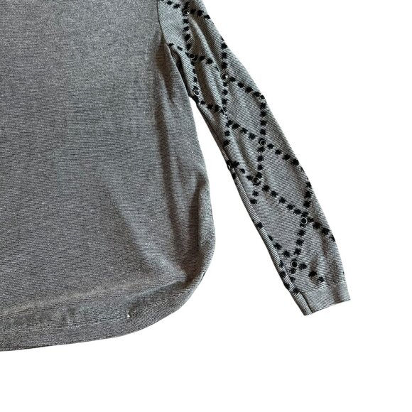 Desigual Grey Pullover Sweater Bohemian Print Stud Stretch Wool Blend Sz Medium - Picture 9 of 12